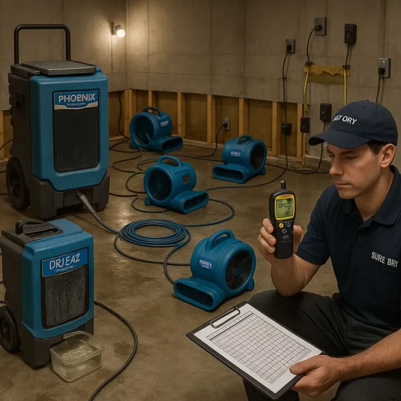 Structural Drying and Dehumidification process in Smoke Rise, AL